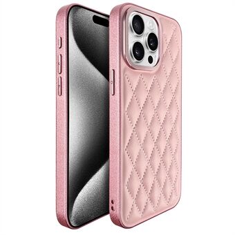 KST DESIGN For iPhone 15 Pro Max Deksel Skinnbelagt PC+TPU Telefondeksel Søm Rhombus, Matt Innside