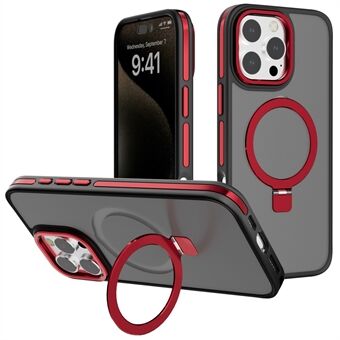 C1 Serie For iPhone 15 Pro Max Etui TPU+PC Hudfølelse Anti-Sjokk Telefondeksel med Magnetisk Stativ