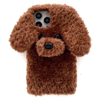 iPhone 15 Pro Max Etui Søt Teddybjørn Hund Fluffy Myk TPU Vinter Telefon Deksel