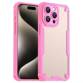 Armor Series for iPhone 15 Pro Max-deksel PC+TPU Halvtransparent Frostet Finish Beskyttende Telefondeksel