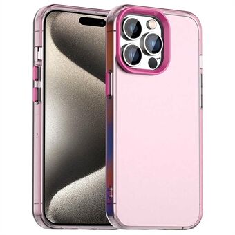 For iPhone 15 Pro Max Etui PC+TPU+PET Matt Anti-Fall Telefon Bakdeksel