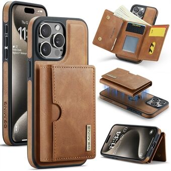 DG.MING M6 Serien For iPhone 15 Pro Max Etui Magnetisk Lommebok PU+PC+TPU Telefon Deksel