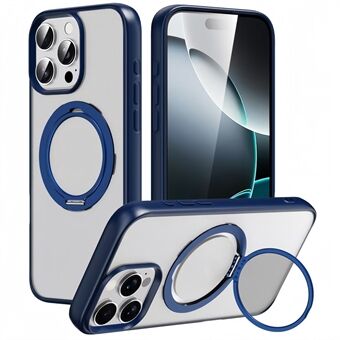 For iPhone 15 Pro Max-deksel kompatibelt med MagSafe roterende kickstand TPU+PC telefondeksel