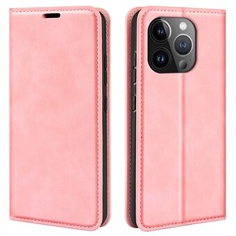 For iPhone 15 Pro Max PU Skinnlommebok Flip-etui Anti-rids Skjermberøring Stativdeksel.