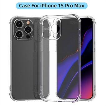 For iPhone 15 Pro Max HD Klar Telefon Etui Fire Hjørne Støtdempende TPU Mobiltelefon Skall Deksel