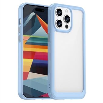 For iPhone 15 Pro Max Deksel TPU+Akryl Mobiltelefon Gjennomsiktig Beskyttelsesetui