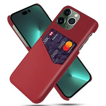 For iPhone 15 Pro Max Støtsikker Etui Stofftekstur Kortholder PU-skinnbelagt PC-deksel