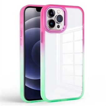 For iPhone 15 Pro Max Gradient fargeskjema Design Telefondeksel Anti-Scratch TPU + PC Gjennomsiktig omslag