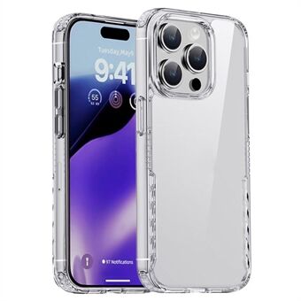 IPAKY for iPhone 15 Pro Max, TPU-ramme PC-bakside Transparent telefonveske, Antisklisikker telefondeksel.