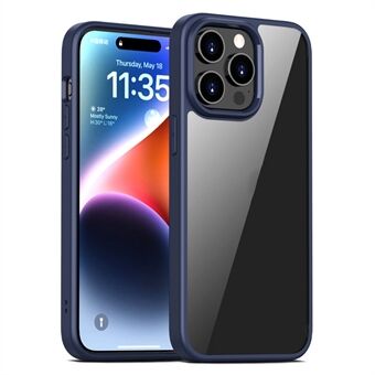 For iPhone 15 Pro Max Gjennomsiktig PC Bakside + TPU-ramme Beskyttende Etui Mobiltelefon-deksel