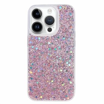 Glitter-etuier for iPhone 15 Pro Max, anti-ripe myk TPU-telefonomslag.