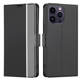 For iPhone 15 Pro Max Twill teksturtelefondeksel med kortlomme og stativ, motstandsdyktig mot riper, TPU+PU-lær-etui