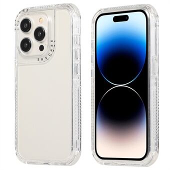 For iPhone 15 Pro Max Firehjørner Støtdempende Telefonveske PC+TPU Mobiltelfon Bakdeksel