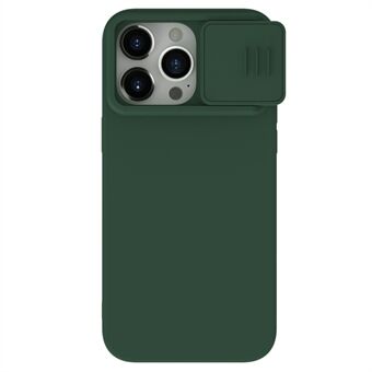 NILLKIN For iPhone 15 Pro Max skyv-kamera beskyttelsestelefoncover, flytende silikon + PC-bakside