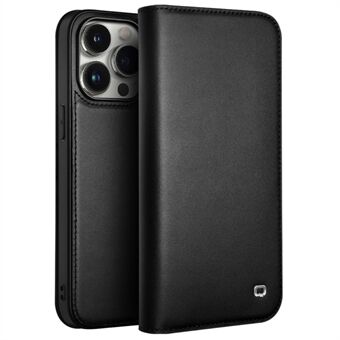 QIALINO For iPhone 15 Pro Max-etui Folio Flip Ekte kuskinn Telefonholder Deksel