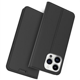 For iPhone 15 Pro Max-etui med stativdesign, PU-lær, kortlomme, mobiltelefondeksel.