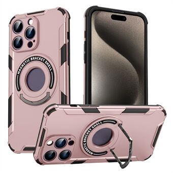 For iPhone 15 Pro Max beskyttende deksel med støttebein PC+TPU telefonveske kompatibel med MagSafe