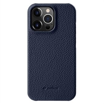 MELKCO For iPhone 15 Pro Max Case Magnetisk Skall Ekte Ku-skinn+PC Telefondeksel