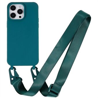 Matt TPU-deksel for iPhone 15 Pro Max-etui, anti-fall mobildeksel med bred snor