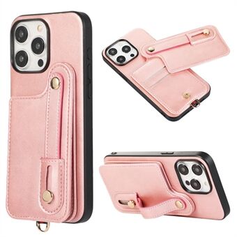 Stil 03 For iPhone 15 Pro Max Etui PU Lær + TPU Telefondeksel Kortholder Skall