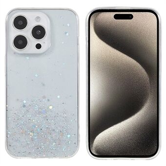 For iPhone 15 Pro Max TPU-etui Starry Sky Sparkle Epoxy Beskyttende Telefon Bakdeksel