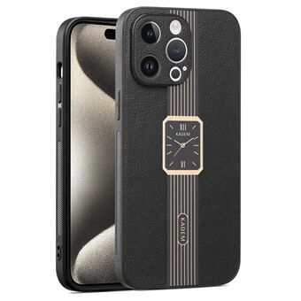 KADEM For iPhone 15 Pro Max Støtsikker Deksel PU+TPU+Akryl Elektroplatering Telefon Skall