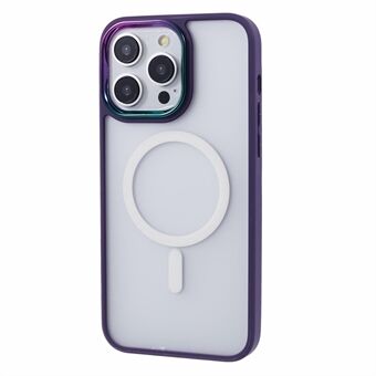 For iPhone 15 Pro Max-deksler Ripebestandig TPU+PC Magnetisk Telekompatibelt Bakdeksel Kompatibelt med MagSafe