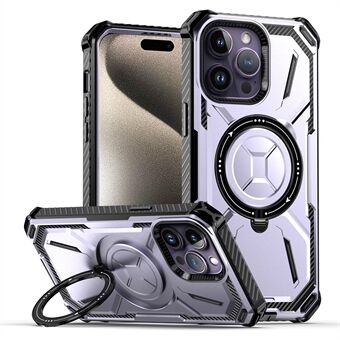 For iPhone 15 Pro Max Magnetisk Case Støtteben PC+TPU Telefondeksel