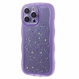 JTW Serie for iPhone 15 Pro Max Epoxy-etui med glitterstjerner TPU-telefondeksel