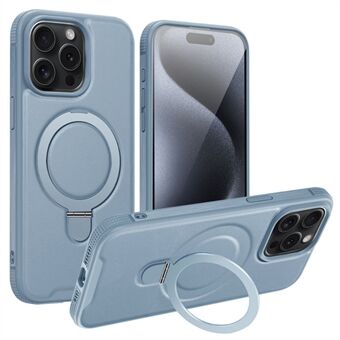 For iPhone 15 Pro Max Etui PU Skinnbelagt TPU+PC Kompatibelt med MagSafe Telefondeksel