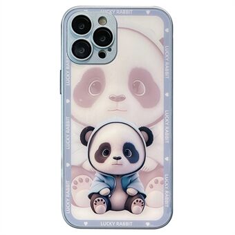 Mobiltelefondeksler for iPhone 15 Pro Max dekker Skyggepanda-mønster Herdet glass + TPU-skall