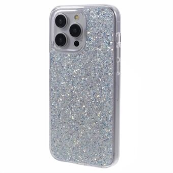 DFANS for iPhone 15 Pro Max Mobildeksel Glitrende dekorert PC+TPU bakdeksel - Sølv