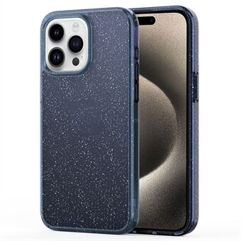 For iPhone 15 Pro Max Deksel Glitterpulver klar Anti-fall Mobiltelefondeksel