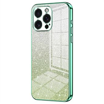 For iPhone 15 Pro Max Mobildeksel Presis utskjæring TPU-elektroplatering Glitterdeksel