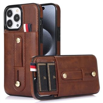 For iPhone 15 Pro Max mobiltelefonveske Retro PU-lærbelagt TPU-deksel med kortspalter