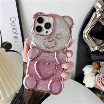 For iPhone 15 Pro Max Plating Bear Case Glitter Sparkly Phone Cover
Til iPhone 15 Pro Max Plating Bear-etui med glitter, skinnende telefondeksel