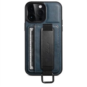 SUTENI H13 For iPhone 15 Pro Max etui PU-lær og PC+TPU telefondeksel med støtteben og kortspor