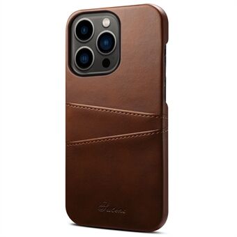 SUTENI For iPhone 15 Pro Max Etui med kalvtekstur bakdeksel og doble kortspor