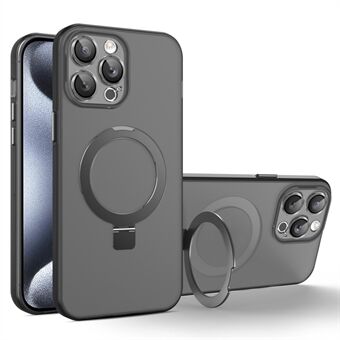 For iPhone 15 Pro Max Magnetrisk Etui med Støtteben TPU+PC Telefonomslag Usynlig Støtteben