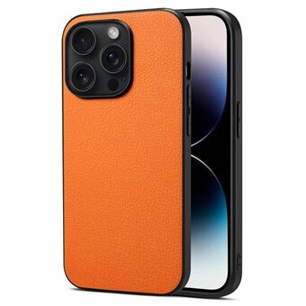 For iPhone 15 Pro Max - Etui med kalveskinnstruktur, støtsikker PC+TPU+PU-lærtelefondekselet.