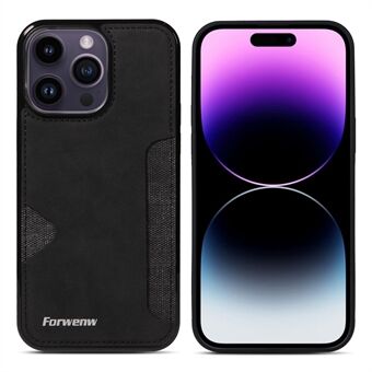 FORWENW F5-serien for iPhone 15 Pro Max-dekselet i skinn + TPU-telefondeksel med kortholder