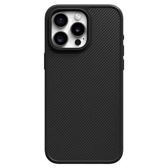 For iPhone 15 Pro Max deksel med karbonfiber tekstur, anti-riper mykt TPU telefondeksel.