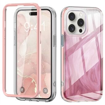 For iPhone 15 Pro Max Deksel Støtsikkert PC+TPU Ombre Fjær Bakgrunnsdeksel