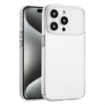 For iPhone 15 Pro Max Etui TPU sjokksikker Rhinestone-dekor gjennomsiktig telefonbaksidedeksel.