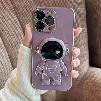 For iPhone 15 Pro Max TPU-deksel Søtt astronaut kickstand-design Elektroplateringstelefon-deksel