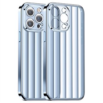 For iPhone 15 Pro Max Etui med linsefilm Vertikal Stribedesign PC+TPU Telefondeksel