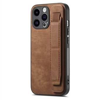 D11 For iPhone 15 Pro Max-etui med stativ PU-skinn+TPU-telefondeksel