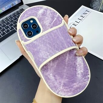 For iPhone 15 Pro Max Deksel Morsomt Denim Slippers Design Fleksibelt TPU-telefondeksel