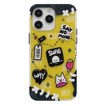 TGVI sin stilige serie for iPhone 15 Pro Max-etui med IML-graffitimønster, laget av PET+TPU, telefondeksel.