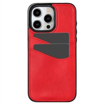 For iPhone 15 Pro Max-deksel med kortlomme, PU + TPU, smal telefonbeskyttelse.